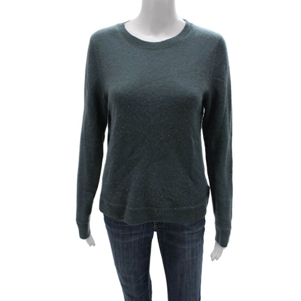 360 Cashmere Womens Green 100% Cashmere Crew Neck Pullover Long Sleeve Size S